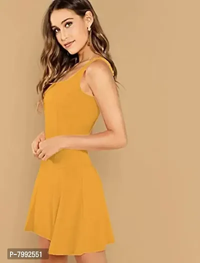 The Bebo Womens Dress Solid Skater Dress for Party and Casual Wear-thumb4