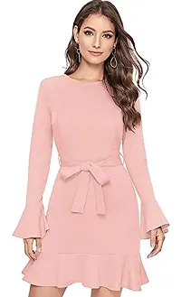 The Bebo Reglan Sleeve Hoodie Dress (Pink)-thumb1