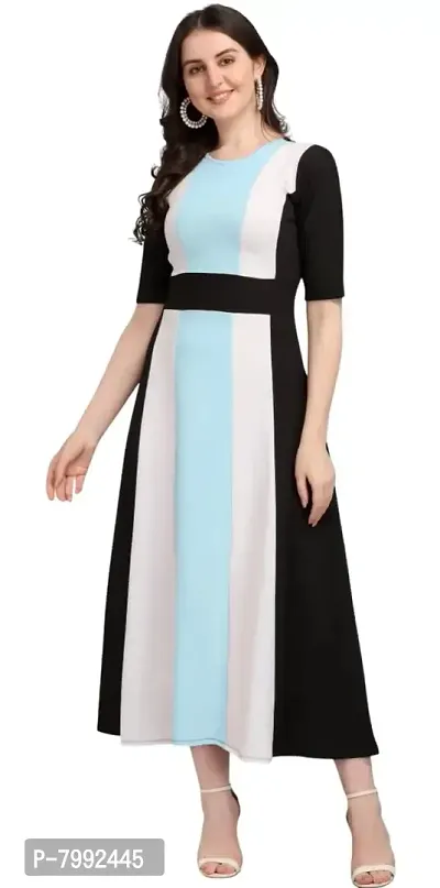 GLAMGIRLS Longdress for Women, Polyester - Sky Blue