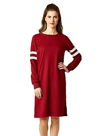 The Bebo Casual Wear Cotton Blend Long Dress for Women, Maroon(GIRLSDRESS-39)-thumb3