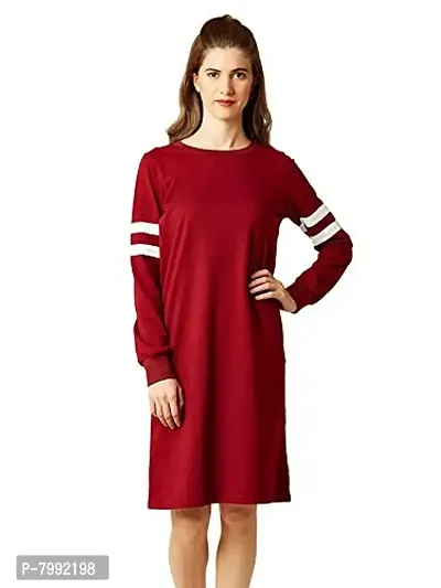 The Bebo Casual Wear Cotton Blend Long Dress for Women, Maroon(GIRLSDRESS-39)-thumb4