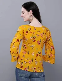 THE BEBO Yellow Crepe Elegant Ruffle TOP-thumb1