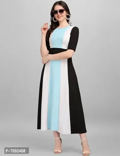 GLAMGIRLS Longdress for Women, Polyester - Sky Blue-thumb2