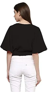 The Bebo Womens Crop Top V Neck Tops-thumb1