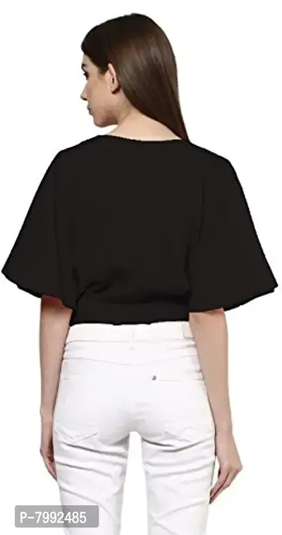 The Bebo Womens Crop Top V Neck Tops-thumb2