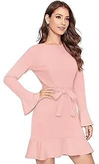 The Bebo Reglan Sleeve Hoodie Dress (Pink)-thumb3