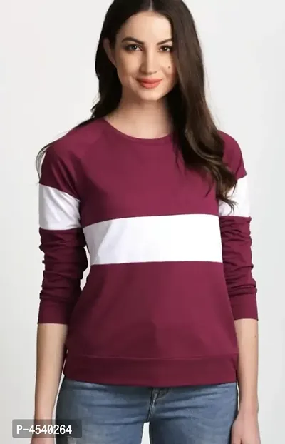 Stylish Maroon Solid Cotton Blend Tops For Women