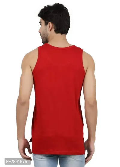 JUGULAR Men's Cotton Printed Vest-(Pack of 3) (Red,White,Grey, Small)-thumb3