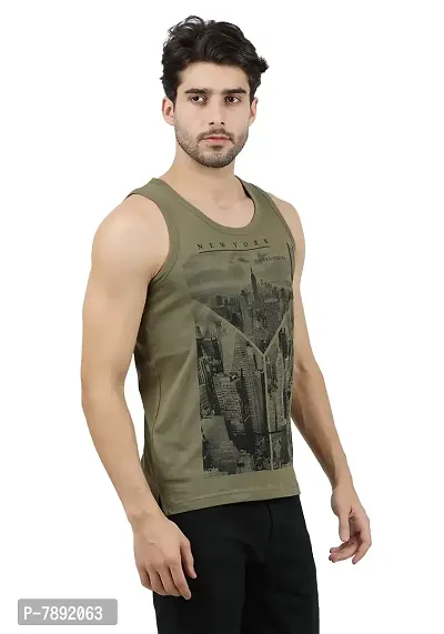 JUGULAR Men's Cotton Printed Vest- (Pack of 3) (Red,Olive,Grey, X-Large)-thumb2