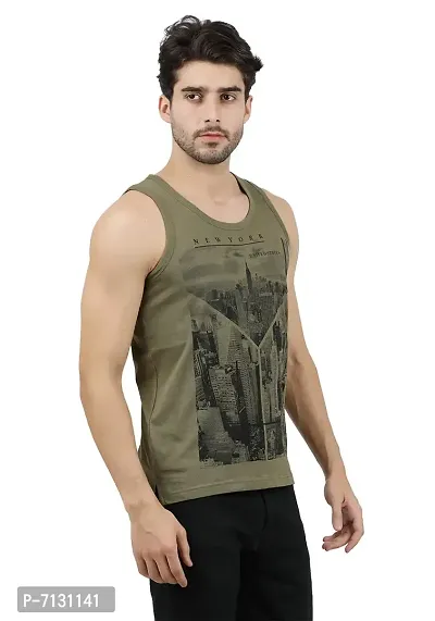 JUGULAR Men's Cotton Printed Vest- (Pack of 3) (Red,Olive,Grey, Large)-thumb2