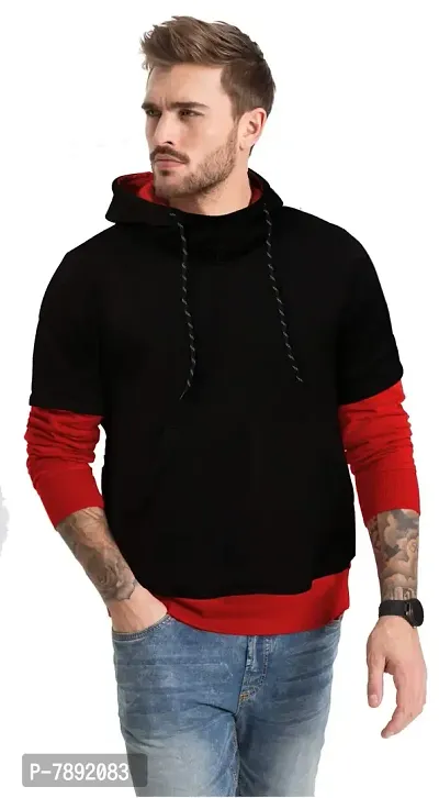 JUGULAR Men's Cotton Cut Sleeve Hooded Sweatshirt-thumb0