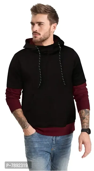 JUGULAR Men's Cotton Cut Sleeve Hooded Sweatshirt-thumb0