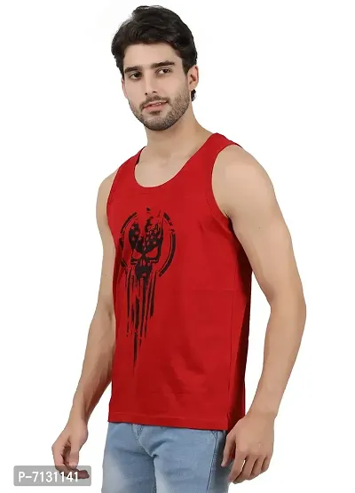 JUGULAR Men's Cotton Printed Vest- (Pack of 3) (Red,Olive,Grey, Large)-thumb4