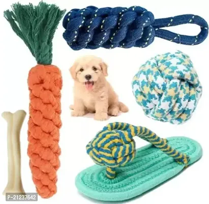 Chew Toys for Puppies Teething Small Medium Dogs 5 Pack Dog Teeth Cleaning Chew Toys/Puppy Chew Toys/Puppy Teething Toys Including Puppy Chews  Rope Dog Toys-thumb0