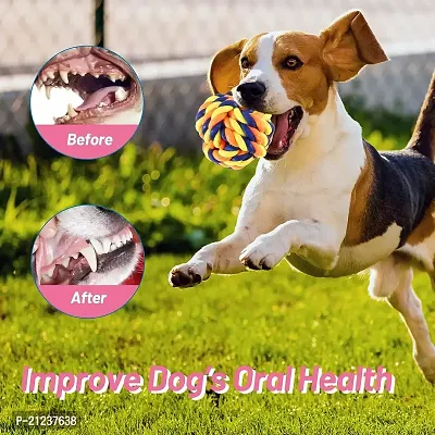 Chew Toys for Dogs, Teething Cotton Rope Toys for dog (Free Toothbrush) Set of 7 Cotton Chew Toy, Training Aid For Dog-thumb5
