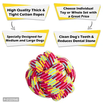 Dog Rope Toy, Interactive Pet Chew Toys Set, Washable Braided Cotton Teeth Cleaning Chewers for Puppies, Small, Medium and Large Dogs Durable Teething Ropes 6 in 1 Dog Combo (Color May Vary) Cotton Ch-thumb2