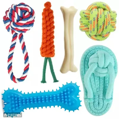 New Dog Chew Toys for Puppies  Small Medium Dogs, Puppy Chew Toys for Teething, Interactive Dog Rope Toys for Boredom, Rubber Spike Dog Chew Bone, Free Chew Nylon Bone - Color May Vary-thumb0