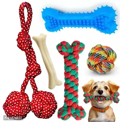 New Dog Chew for Puppies  Small Medium Dogs Toy + Nylon Chew Bone for Dogs + Spike Dental Chew Bone Toy for Dog + Gums Cleaner Correct Rope Toy - Color May Vary-thumb0