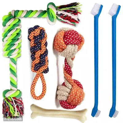 New Dog Chew for Puppies  Small Medium Dogs Toy + Nylon Chew Bone for Dogs + Dog Toothbrush Set, Professional Dog and Cat Grooming Supplies, Best Soft Bristle Toothbrush - Color May Vary