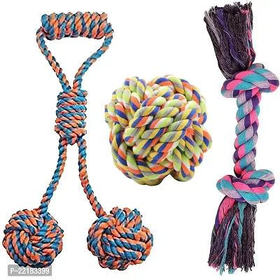 HEAR DOGGY Dog Chew Toys for Aggressive Large Breed, Heavy Duty Dental Toys Kit for Medium Dogs, Cotton Ball Puppy Teething Chew Toy - Color May Vary