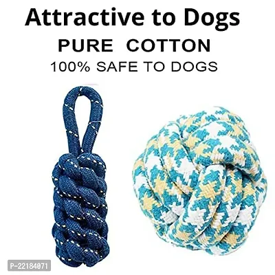 Dog Toys + Dog Chew Toys + Puppy Teething Toys + Rope Dog Toy + Dog Toys for Small to Medium Dog Toys + Dog Toy Pack + Tug Toy + Dog Toy Set + Washable Cotton Rope for Dogs (5 Pack)-thumb3