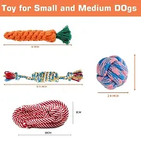 HEAR DOGGY Rope Chew Toy Set|Carrot Shape|Ball Shape|Sleeper Shape and Long Rope Toy for All Breeds of Dogs (Pack of 4) Colour May Very-thumb4