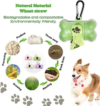 Pet Waste Bags | Dog Poop Bags | Unscented Biodegradable | Pet Bone Shaped Waste Poop Clean Bags with Bag Dispenser Box with Garbage Carrier Holder+3 Bag Rolls (Color May Vary)-thumb3