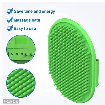 Hear Doggy Grooming Glove Brush Pet Shampoo Comb Clean Hair  Massage Skin Rubber Glove for Dogs Or Cats (Color May Vary)-thumb5