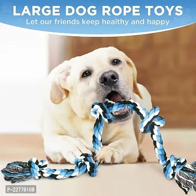 Cotton Dog Rope Toy for Aggressive Chewers, Tough Tug of War Large Dog Toys with Knots, Durable Cotton Rope Dog Chew Toy for Medium and Big Dogs- Washable (5 Knots Rope)-thumb4