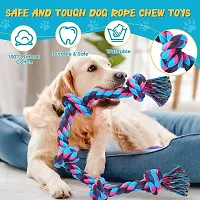 Cotton Dog Rope Toy for Aggressive Chewers, Tough Tug of War Large Dog Toys with Knots, Durable Cotton Rope Dog Chew Toy for Medium and Big Dogs- Washable (5 Knots Rope)-thumb1