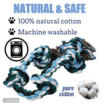 Cotton Dog Rope Toy for Aggressive Chewers, Tough Tug of War Large Dog Toys with Knots, Durable Cotton Rope Dog Chew Toy for Medium and Big Dogs- Washable (5 Knots Rope)-thumb2