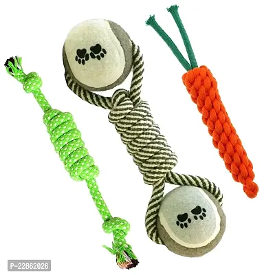 Dog Chew Toys, Tough Dog Toys for Small Breed,Heavy Duty Dental Dog Rope Toys Kit for Medium Dogs,Carrot Indestructible Dog Toys, Cotton Puppy Teething Chew Tug Toy Set of 3-thumb0