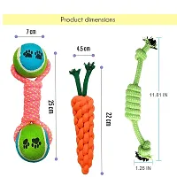 Dog Chew Toys, Tough Dog Toys for Small Breed,Heavy Duty Dental Dog Rope Toys Kit for Medium Dogs,Carrot Indestructible Dog Toys, Cotton Puppy Teething Chew Tug Toy Set of 3-thumb2