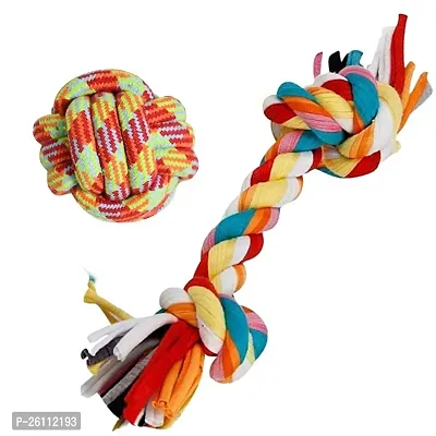 New Tug Dog Rope Toy for Chewing Teething, Dental Dog Chew Toys for Medium  Large Breed Dogs - Color May Vary-thumb0