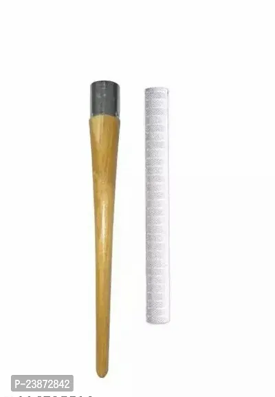 Set Of 01 Cricket Bat White Grip With One Wooden Grip Cone