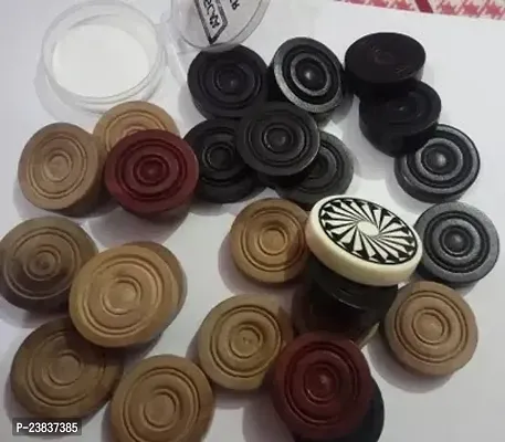 Carrom Board Striker With 24 Wood Coins Board Game-thumb0