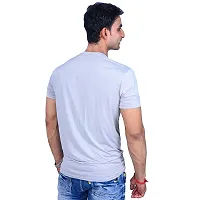 MJE Men's Pack of 2 Regular Fit T-Shirt | Round Neck, Half Sleeves Men's Nylon Lycra T-Shirt(Gray&Black,Medium)-thumb4