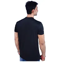 MJE Men's Pack of 2 Regular Fit T-Shirt | Round Neck, Half Sleeves Men's Nylon Lycra T-Shirt(Pista&Black,Large)-thumb3