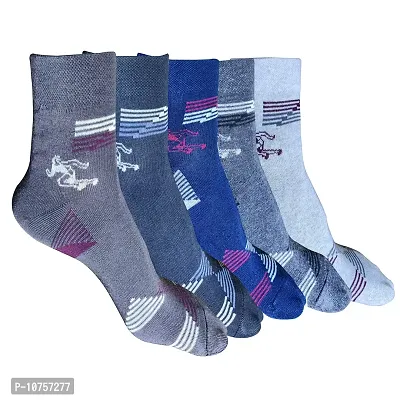 MJE Unisex Cotton Full/Calf Length Business/Formal Socks Combo of 5,Free Size,multi9