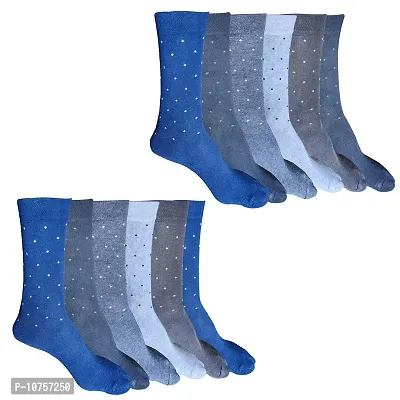 MJE Unisex Cotton Full/Calf Length Business/Formal Socks Combo of 5,Free Size,multi2-thumb0
