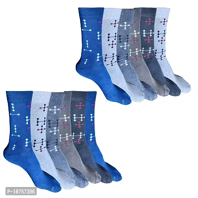 MJE Unisex Cotton Full/Calf Length Business/Formal Socks Combo of 5,Free Size,multi5