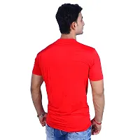 MJE Men's Pack of 2 Regular Fit T-Shirt | Round Neck, Half Sleeves Men's Nylon Lycra T-Shirt(red&Black,X-Large)-thumb4