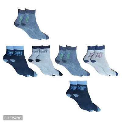 MJE Unisex Cotton Ankle Length Casual Socks Combo of 6,Free size,multi23