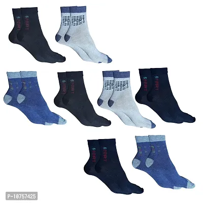 MJE Unisex Cotton Ankle Length Casual Socks Combo of 8,Free size,multi10