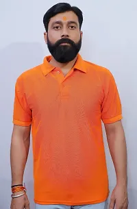 LeoPardy Runners Polo T-Shirt for Men (38, Orange)-thumb1