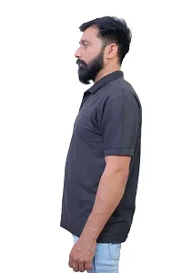 ME Solid Polo T Shirts for Men Black-thumb3