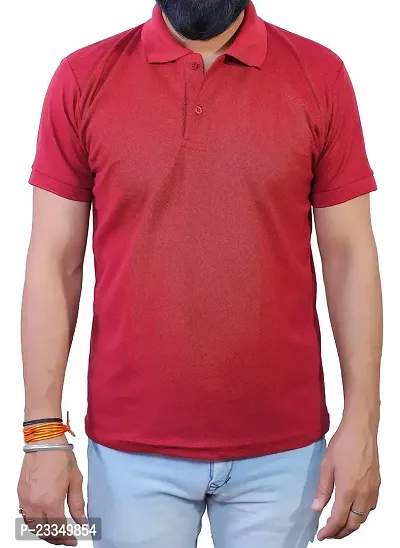 LeoPardy Runners Polo T-Shirt for Men (44, Maroon)