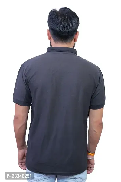 ME Solid Polo T Shirts for Men Black-thumb2