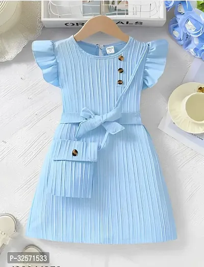 Stylish Blue Cotton Blend Frocks For Girls-thumb0