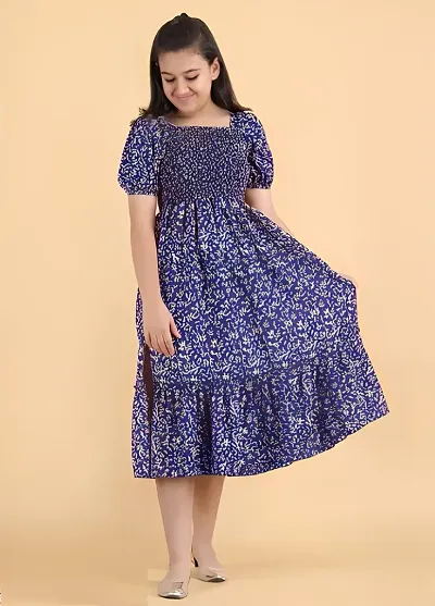 Stylish Crepe Dress For Kids Girls